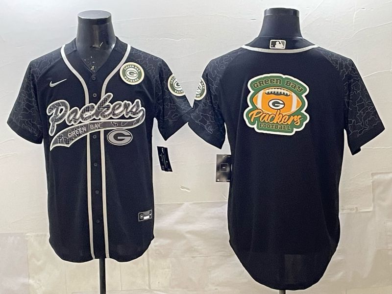 Men 2025 Green Bay Packers Blank Black Joint Name Nike Limited NFL Jersey style 006